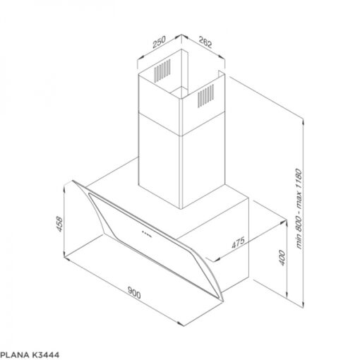 Máy hút khói, khử mùi 90cm Malloca Plana K3444
