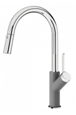 Vòi rửa Konox dây rút nóng lạnh Ponte Grey mạ vân đá