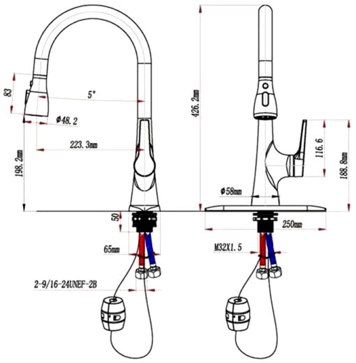 Vòi rửa 2 đường nước 3 chế độ Roslerer RL-986