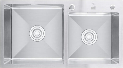Chậu rửa inox 2 hố Roslerer 82cm RL01-8245 Lệch