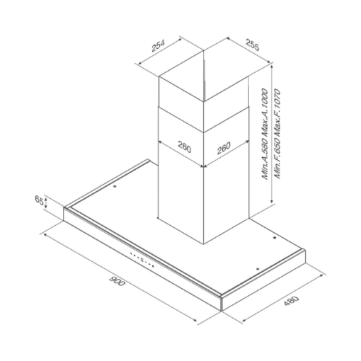 Máy hút khói khử mùi 90cm Malloca Skylight F-213