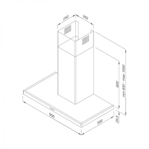 Máy hút mùi áp tường 90cm Malloca SLIM K1522