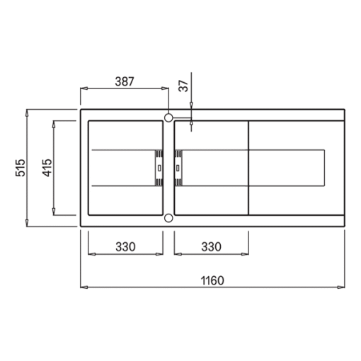 Chậu rửa đá Granite 2 hố Malloca SMART K-500