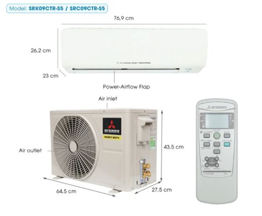 Điều hòa Mitsubishi Heavy 9000BTU 1 chiều SRK/SRC09CTR-S5