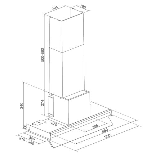 Máy hút khói khử mùi âm tủ 90cm Malloca Space MH 900SP