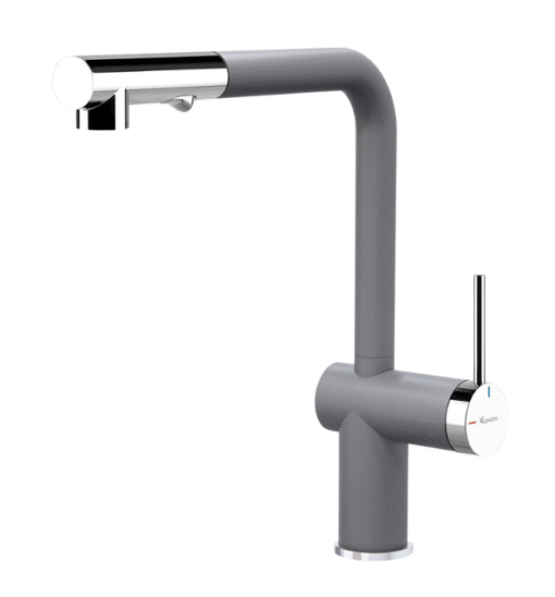 Vòi rửa Konox dây rút Stella Grey nóng lạnh