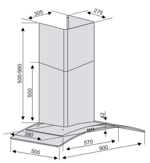 Máy hút mùi Lorca 90cm TA-2001B-90