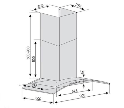 Máy hút mùi Lorca 90cm TA-2001C-90