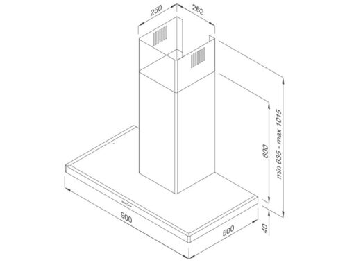Máy hút mùi áp tường 90cm Malloca THETA K1520