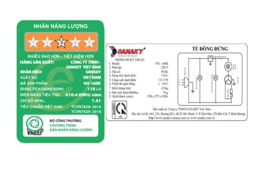 Tủ đông Sanaky 118 lít VH-160K