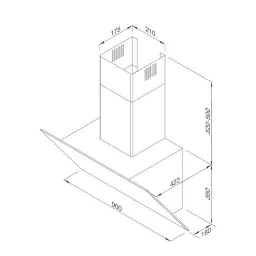 Máy hút mùi áp tường 90cm Malloca VITA V-15 Gres