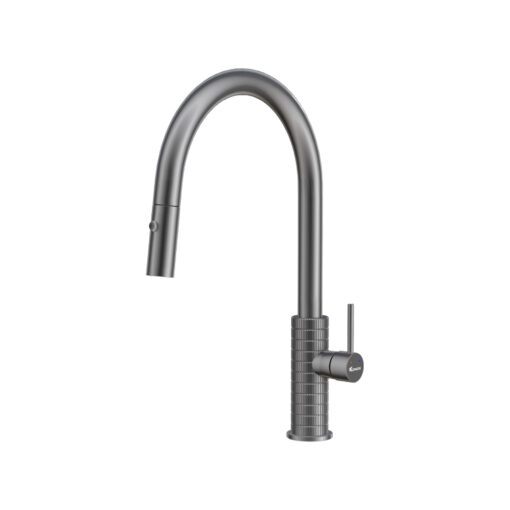 Vòi rửa Konox dây rút Venice Gun Metal nóng lạnh