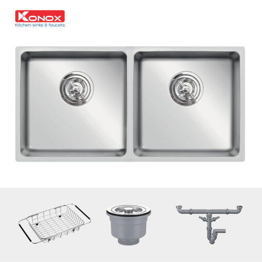 Chậu rửa Konox 86 cm 2 hố Turkey Sink Vigo 8644
