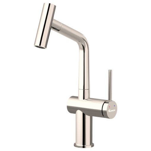 Vòi rửa Konox dây rút Volta Nickel nóng lạnh