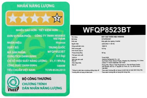 Máy giặt Hisense Inverter 8.5 kg WFQP8523BT