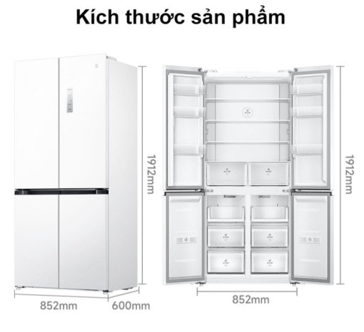 Tủ lạnh 4 cánh Xiaomi Mijia 508L siêu mỏng 18 ngăn chứa BCD-508WGBI