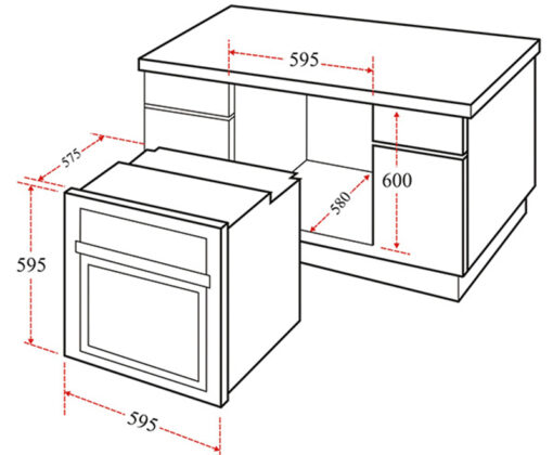 Lò nướng Chef's âm tủ EH-BO600B 56 lít