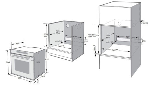Lò nướng Chefs âm tủ EH-BO600E 72 lít