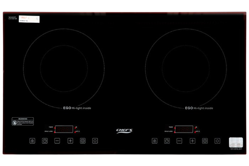 Bếp hồng ngoại 2 vùng nấu Chef's EH-DHL321 kính Ceramic