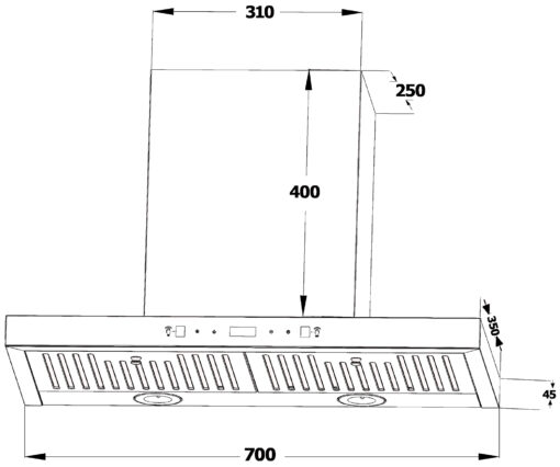 Máy hút mùi Chefs 70cm EH-R107E3D chữ T