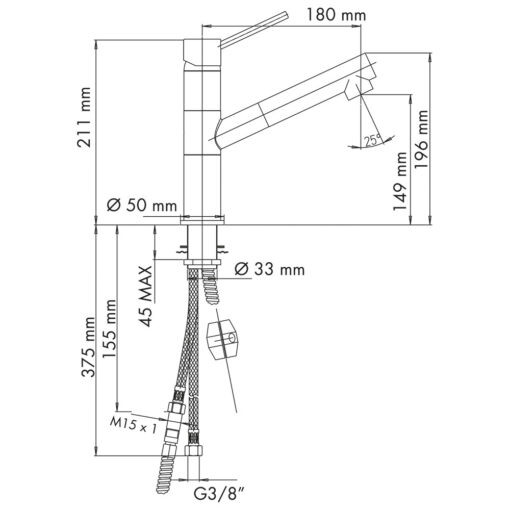 Vòi rửa bát 2 đường nước Faster FS 01C