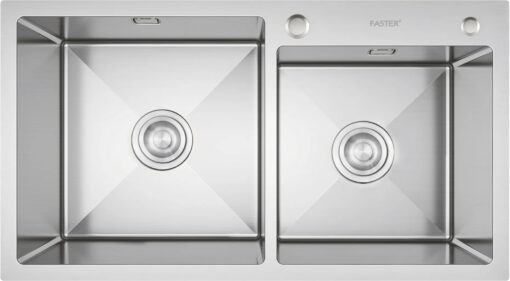 Chậu rửa bát inox SU304 2 hố lệch Faster FS 8245HS
