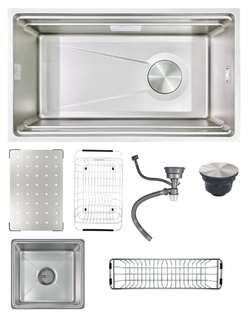Chậu rửa 1 hố Inox chống xước 76cm Gento GT04-7645