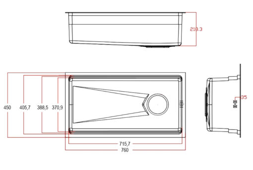 Chậu rửa 1 hố Inox chống xước 76cm Gento GT04-7645