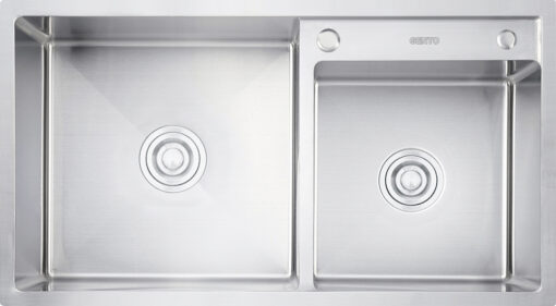 Chậu rửa 2 hố lệch 84cm Gento inox 304 GT04-8448S