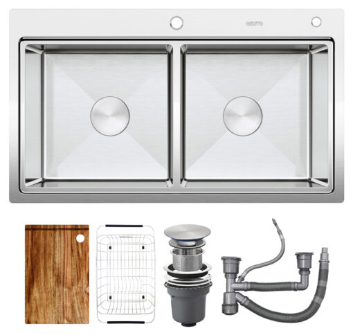 Chậu rửa 2 hố Gento GT04-8850 inox 304