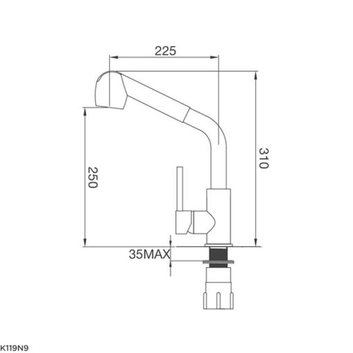 Vòi rửa đồng nóng lạnh Malloca K119N9