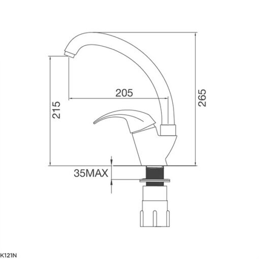 Vòi rửa đồng nóng lạnh Malloca K121N