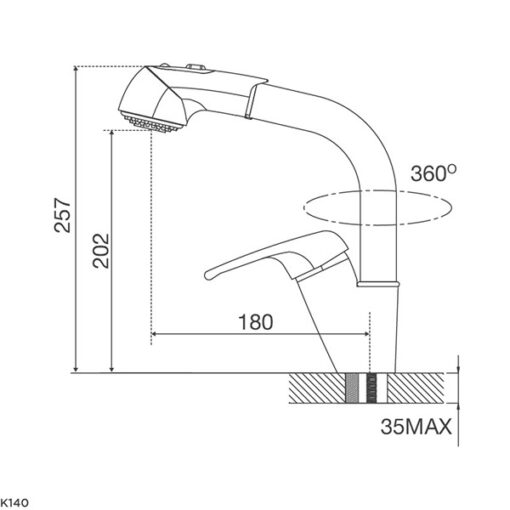 Vòi rửa đồng nóng lạnh Malloca K140