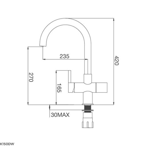 Vòi rửa đồng nóng lạnh Malloca K150DW