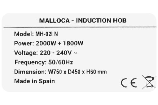 Bếp từ 2 vùng nấu Malloca MH-02I N