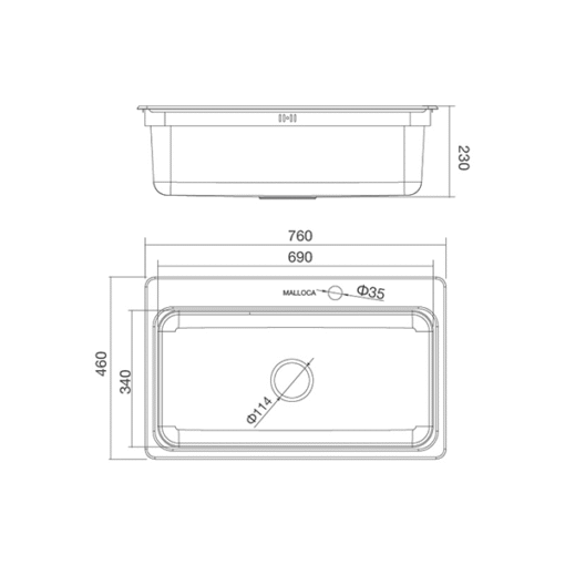 Chậu rửa chén Malloca MS 1022D