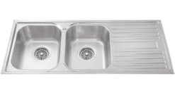 Chậu rửa Inox 2 hố Malloca 116cm MS 1025R NEW bàn chờ phải