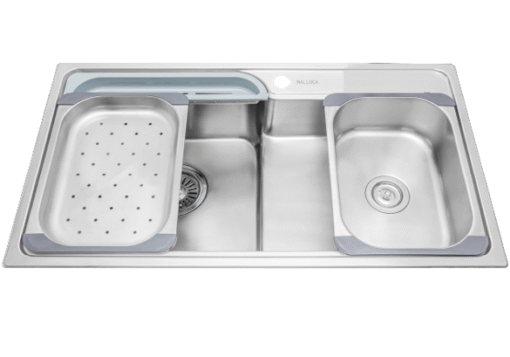 Chậu rửa Inox 2 hố Malloca 85cm MS 1028N