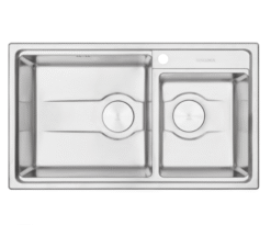 Chậu rửa inox 2 hố lệch 82cm Malloca MS 5082W