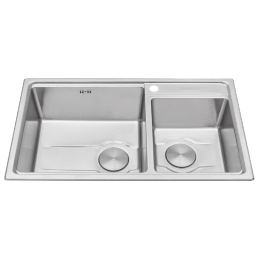 Chậu rửa inox 2 hố lệch 82cm Malloca MS 5082W