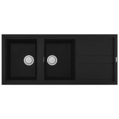 Chậu rửa đá Granite 2 hố Malloca NERO K-50040