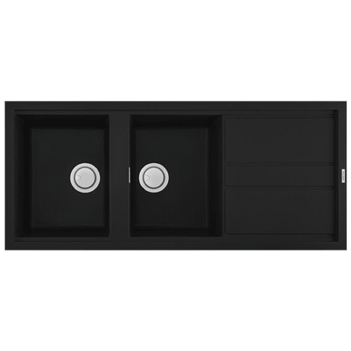 Chậu rửa đá Granite 2 hố Malloca NERO K-50040
