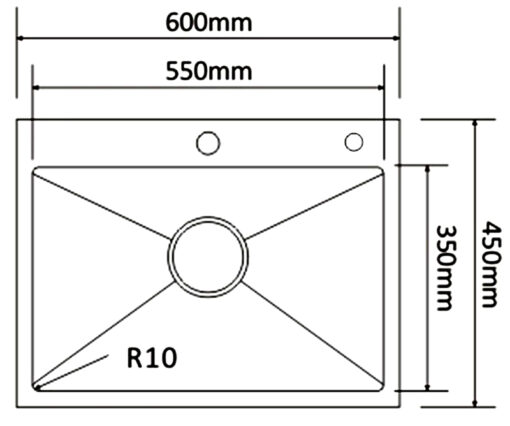 Chậu rửa inox 1 hố Roslerer 60cm RL04-6045