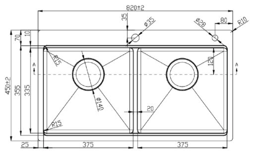 Chậu rửa Roslerer 82,2cm RL04-8245 New Cân inox 301