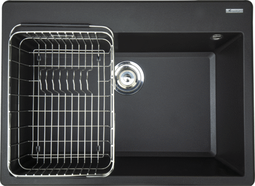 Chậu rửa Konox 68cm Granite Sink Ruvita 680 đen