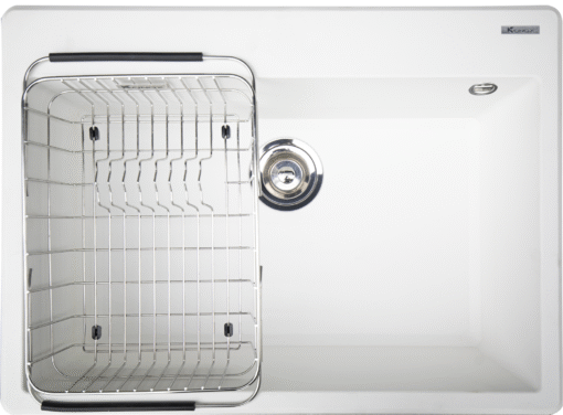 Chậu rửa Konox 68 cm Granite Sink Ruvita 680 trắng