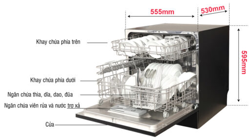 Máy rửa bát Spelier 10 bộ SMS 8 plus1 DW