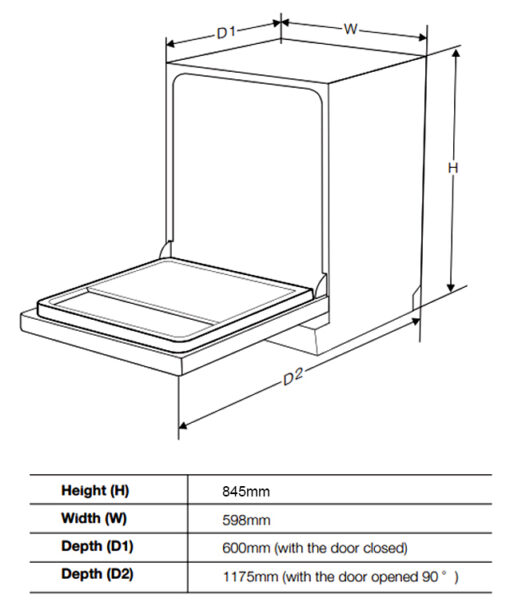 Máy rửa bát Spelier 16 bộ SP 16DWKT/B