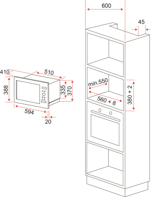 Lò vi sóng Spelier kết hợp nướng SP 8206 EU 25 lít