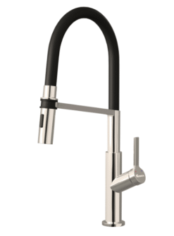 Vòi rửa Konox thân mềm Tema Nickel nóng lạnh